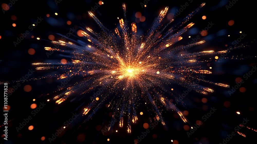 Obraz premium Nighttime fireworks festival a dynamic aerial celebration