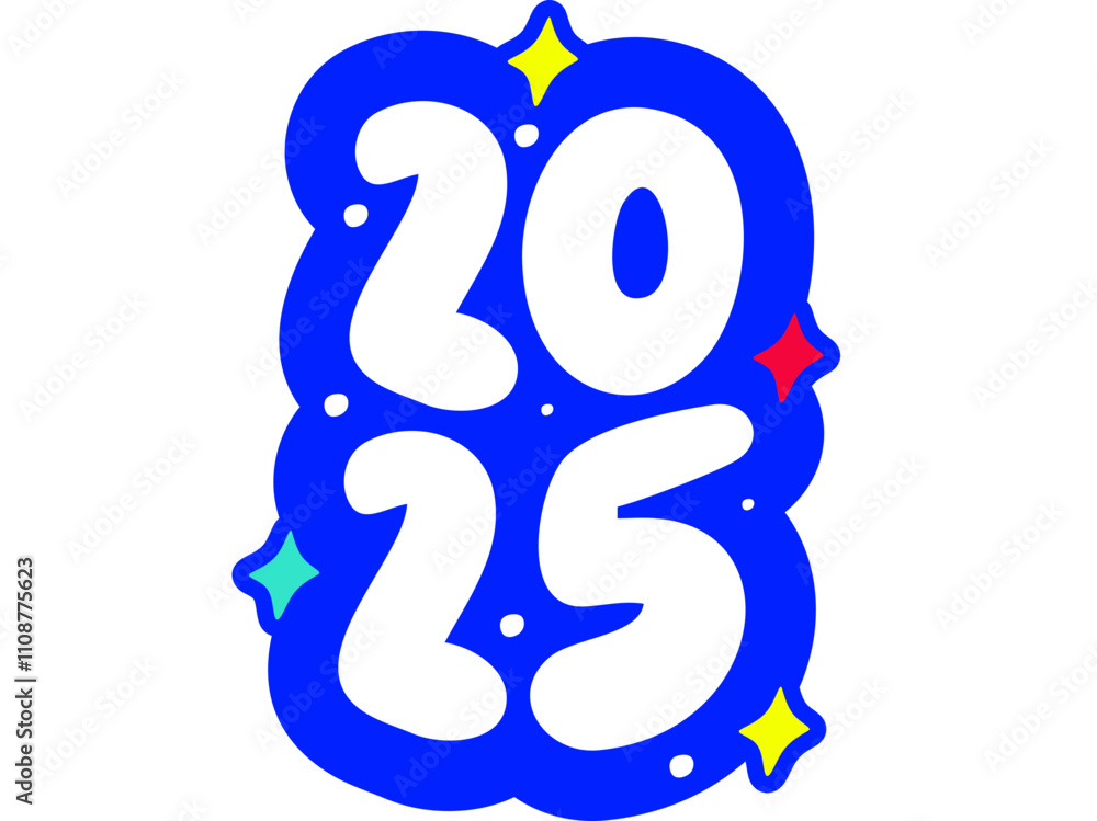 Obraz premium Colorful 2025 typography