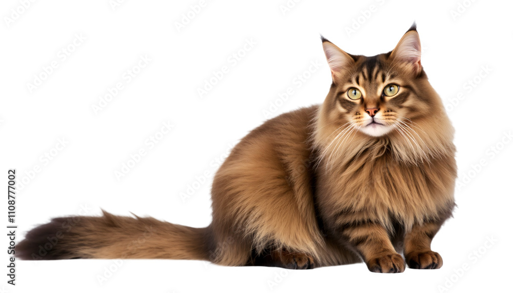 Obraz premium Maine Coon cat isolated on transparent background