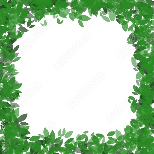 Green Leaf Template for Greeting Card Design