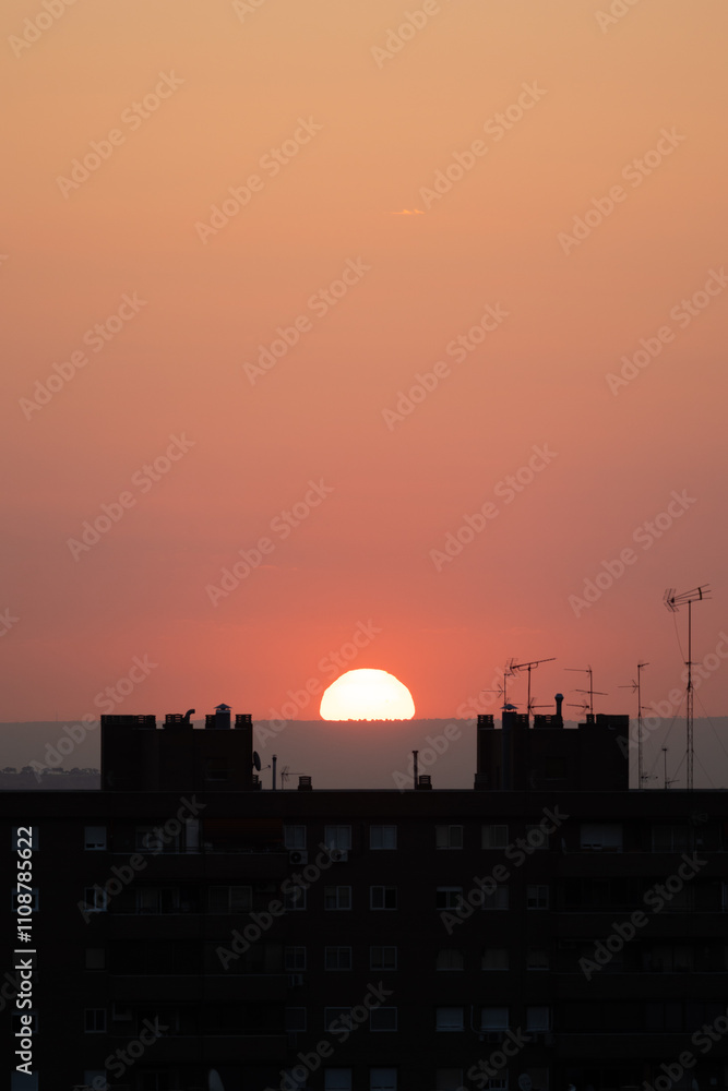 Fototapeta premium dramatic sky at sunset in Madrid
