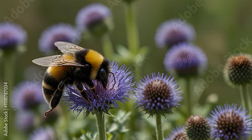 bee on lavender. Genrative.ai 