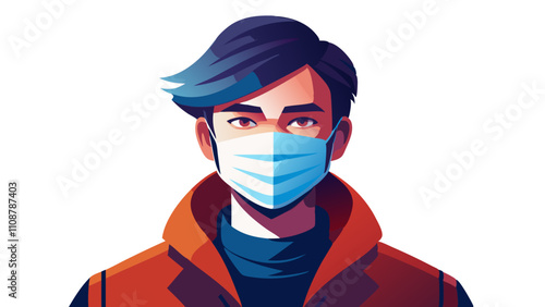person wearing medical face mask, protection from disease