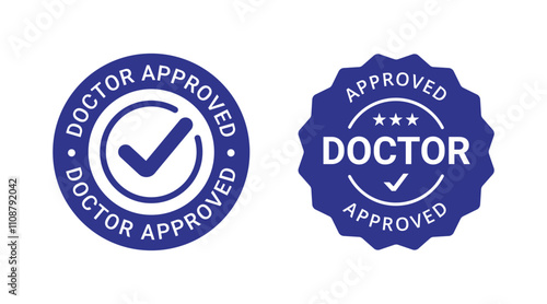 Doctor recommended icon. Doctor approved logo badge