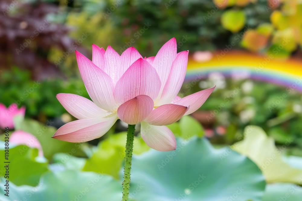 Fototapeta premium Magical Flower in Colorful Garden with Soft Light