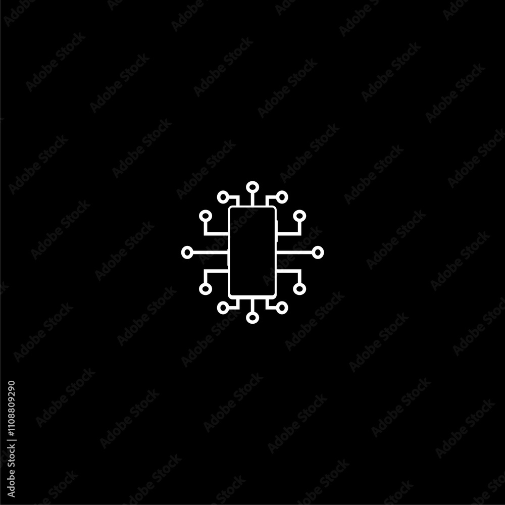 Fototapeta premium Digitalisation technology icon isolated on dark background