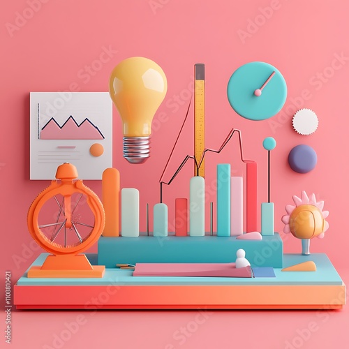 Conference Room Flat Design for Effective Startup Planning and Brainstorming