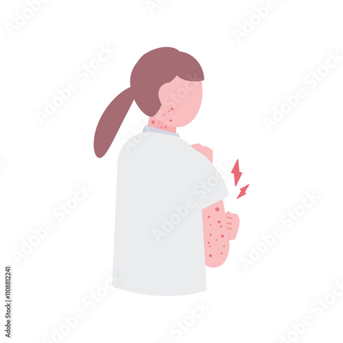 発疹がある女性