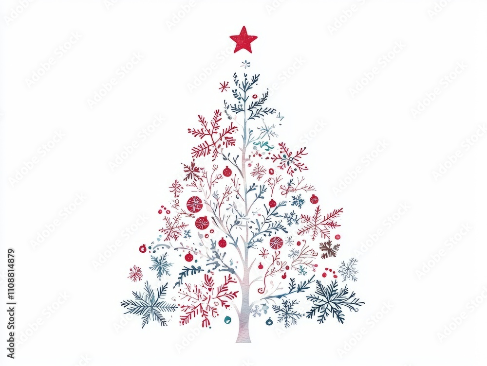 Obraz premium Festive Watercolor Christmas Cards with Intricate Illustrations for Spreading Love and Cheer | Detailed Hand-drawn Holiday Greetings on Isolated White Background