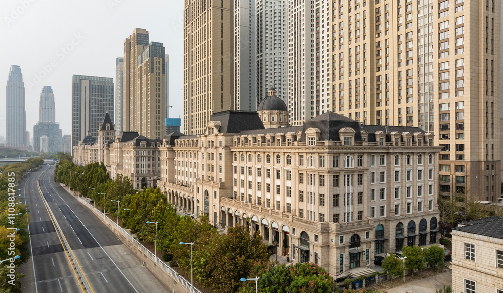 Aerial view of European architecture in Tianjin Aerial view of European architecture in Tianjin