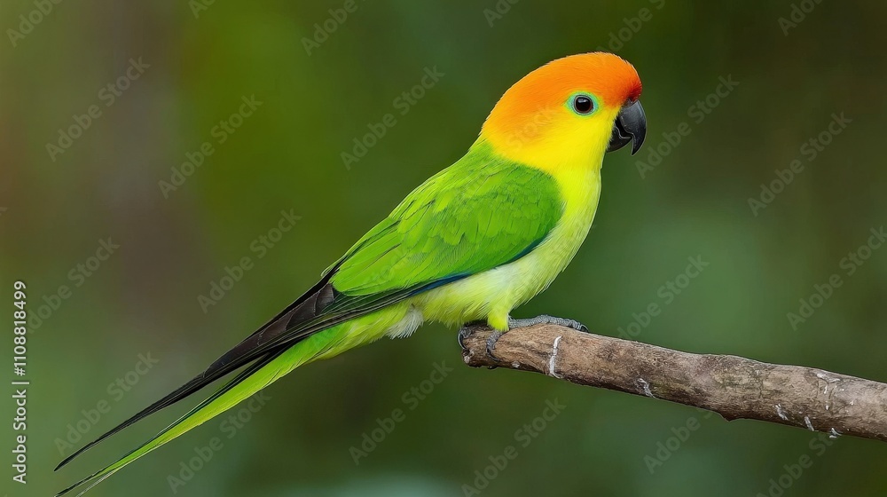 Obraz premium Vibrant Sun Parakeet Bird on Branch Exotic Parrot Tropical Wildlife Nature Photography