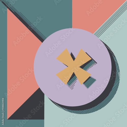 Minimalist Abstract Vector Art with Bold Geometric Shapes and Muted Color Palette
