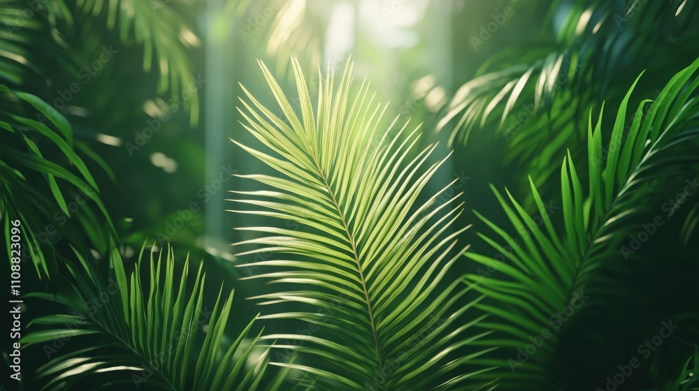 Fototapeta premium Natural transpiration of plants in lush environment capturing vibrant flora close-up viewpoint for eco-friendly awareness