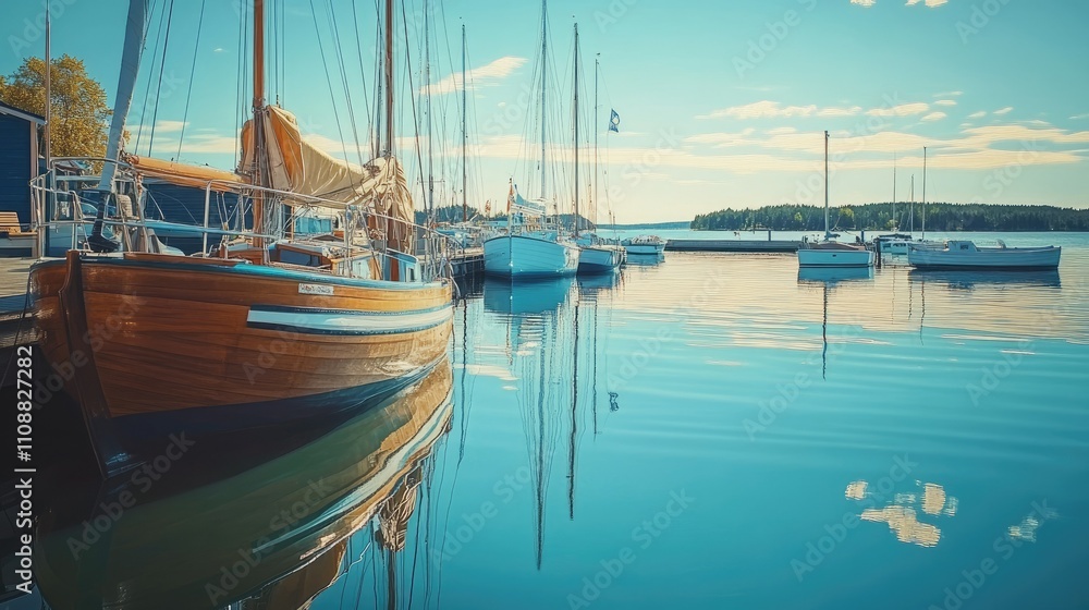 Fototapeta premium Sunny Day at Marina in Finland