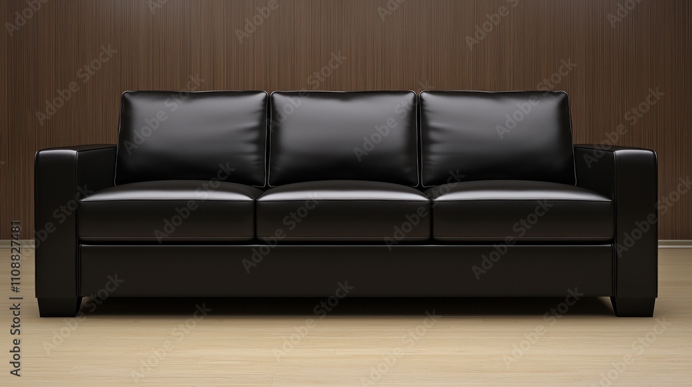Fototapeta premium Modern Black Leather Sofa