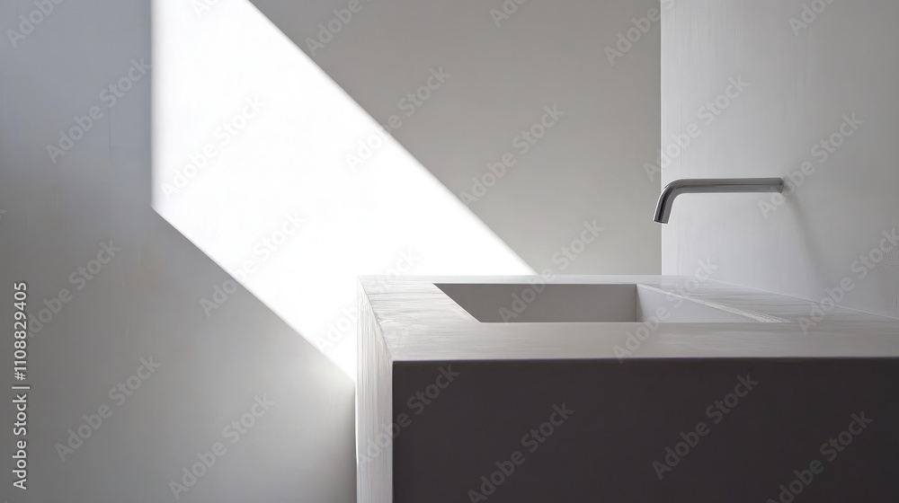 custom made wallpaper toronto digitalModern Minimalist Bathroom with Sleek Design and Soft Natural Light Highlighting a Contemporary Sink in a Stylish Interior Setting