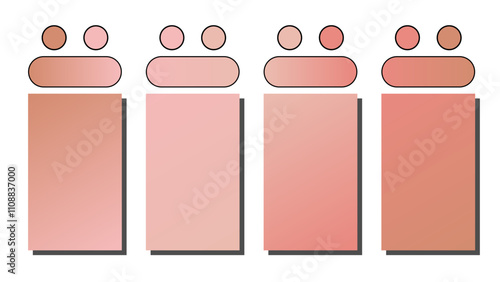 Set of vector gradient background. Cover set design with Burnt Sienna, Rose Quartz, Dusty Rose, Coral color. Beautiful abstract gradient for covers, wallpapers, branding, business