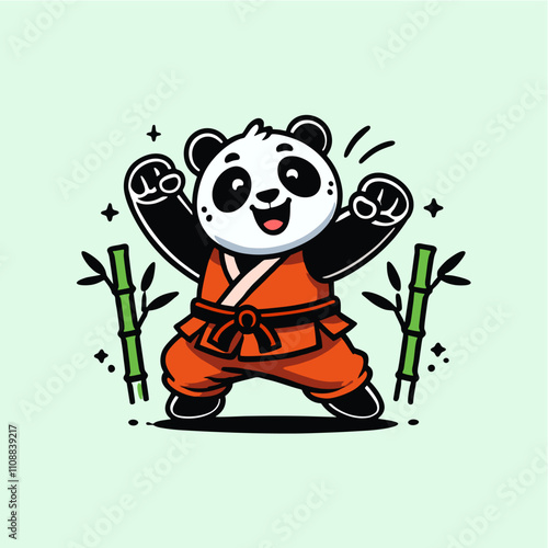 "The Bamboo Bear: A Cute Panda Enjoying Nature"