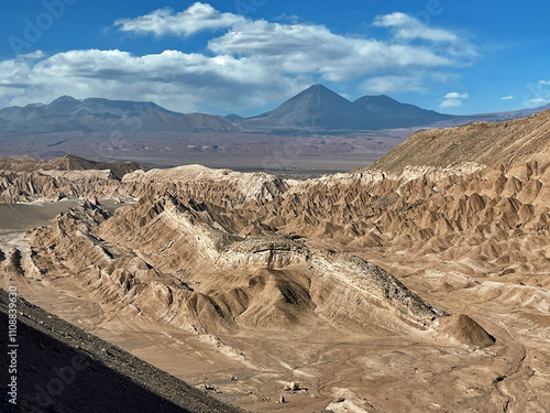 The surreal desert terrain of Mars or Death valley, San Pedro De Atacama, Chile