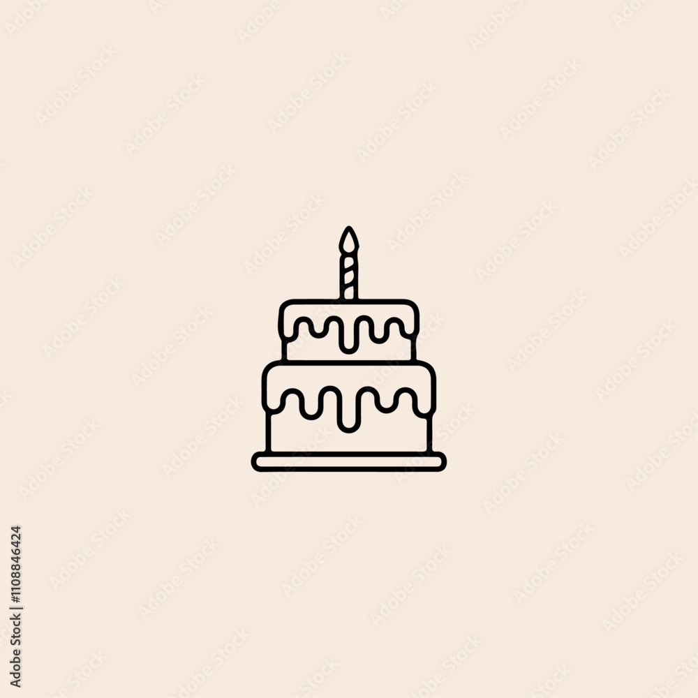 Birthday cake icon in trendy flat Vector design. Birthday cake icon in trendy flat Vector design.