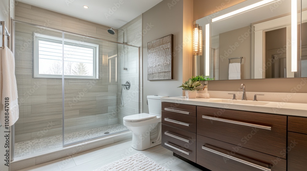 Modern Bathroom with Shower and Elegant Design Modern Bathroom with Shower and Elegant Design