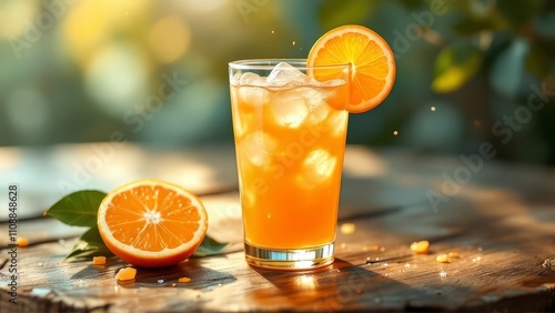 Fresh orange and guava juice, healthy and delicious, close-up shot.