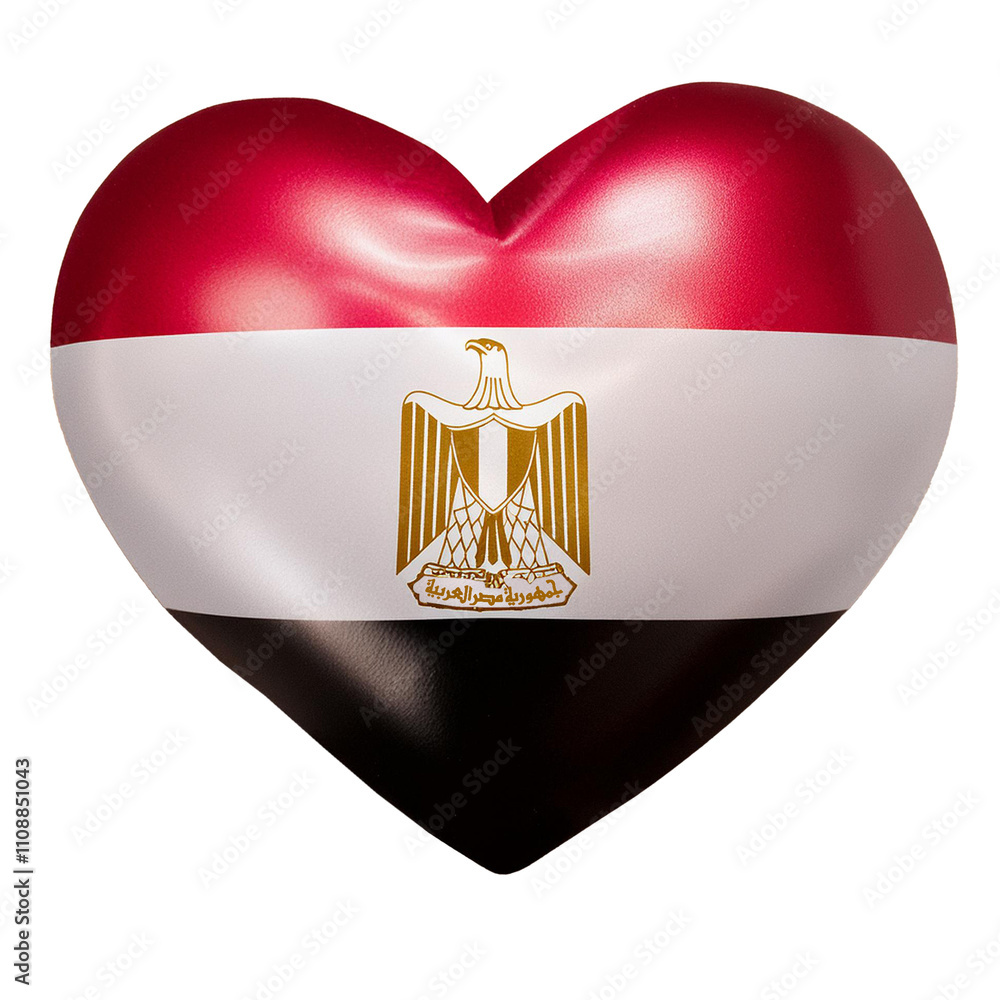 Egypt flag in heart shape.