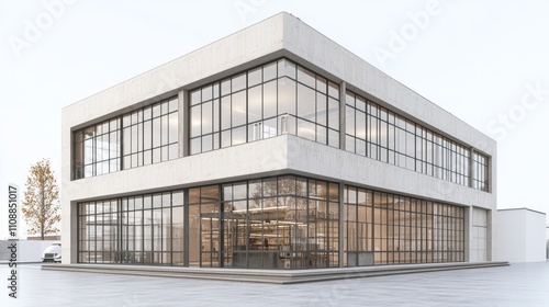 Modern Industrial Exterior with Large Windows