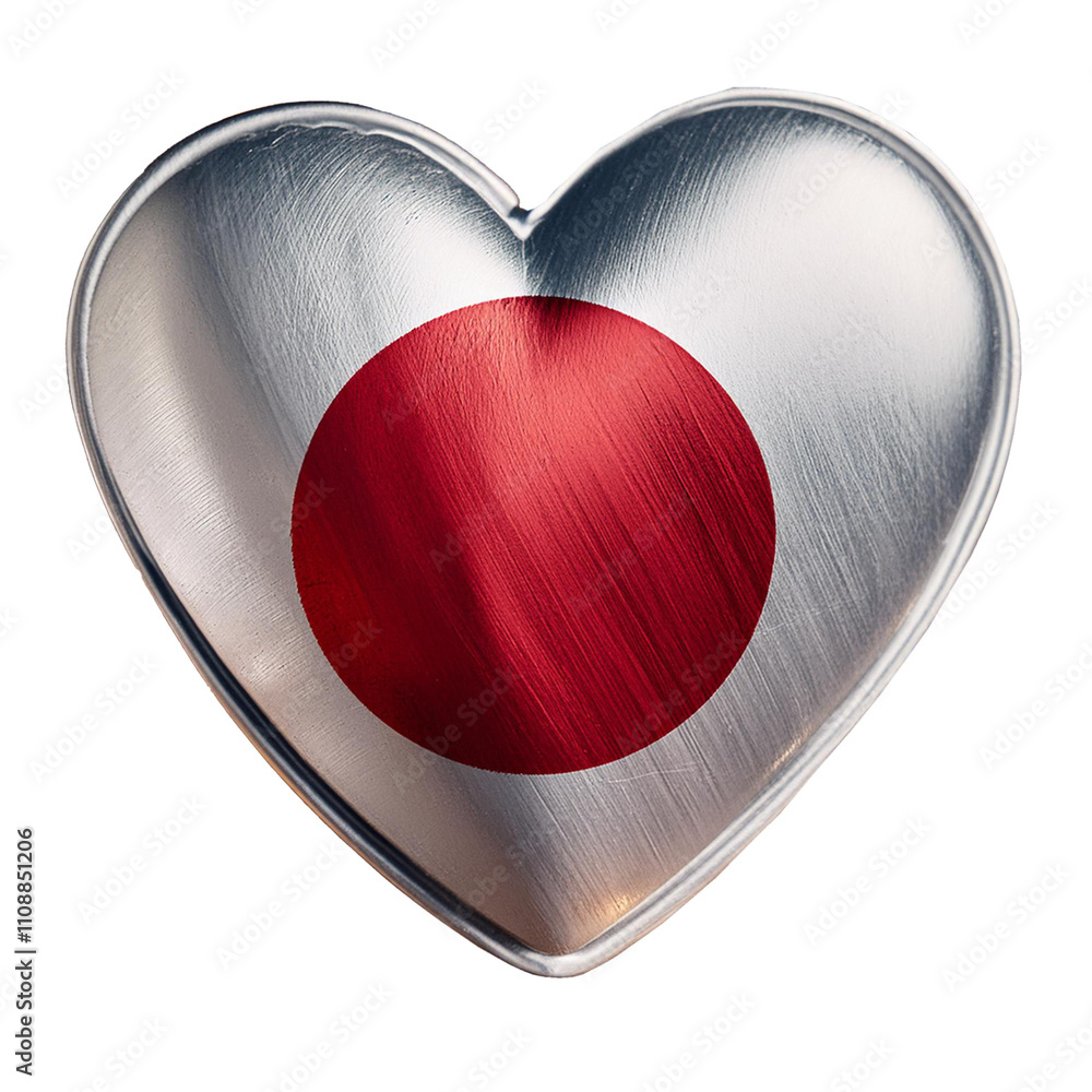 Japan flag in heart shape.