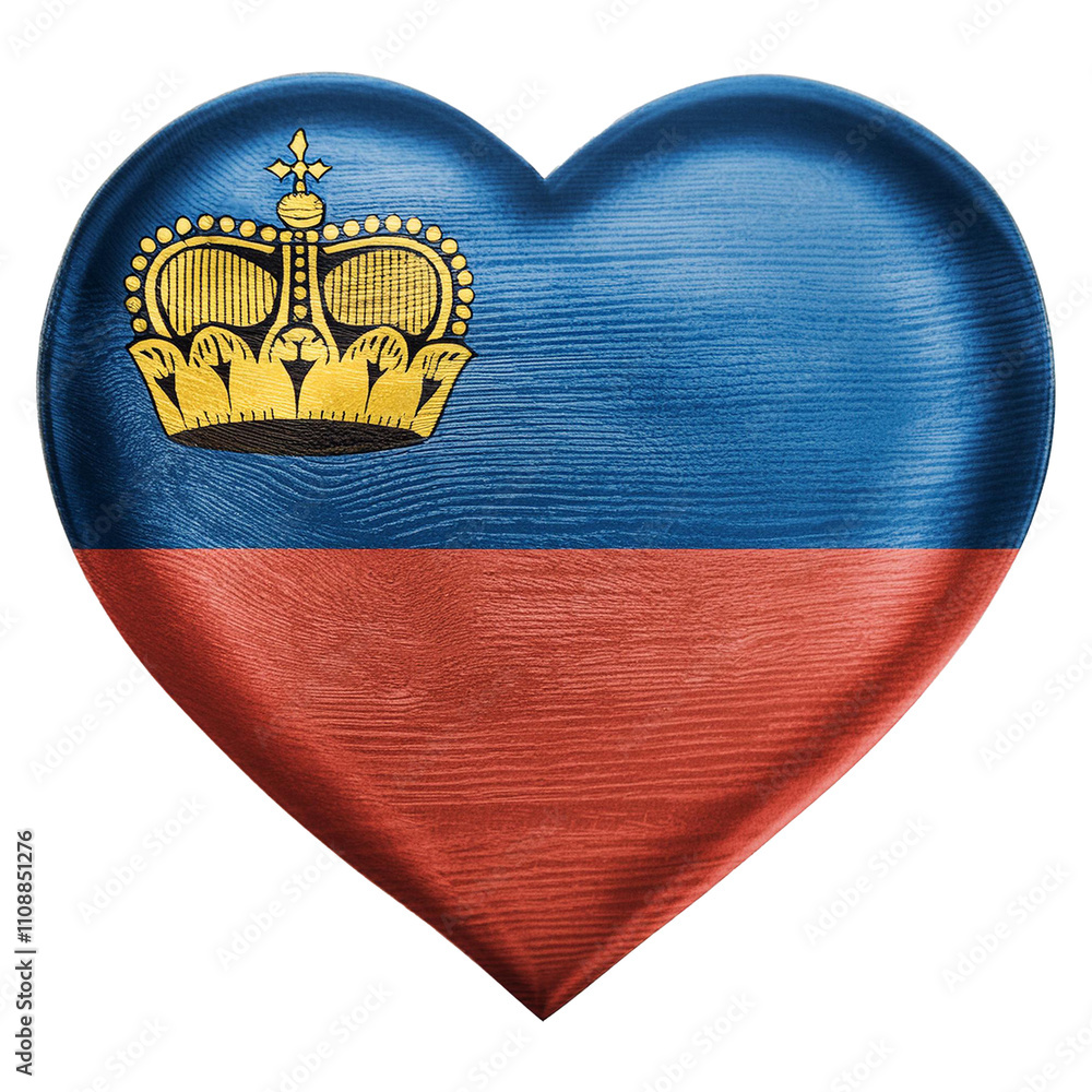 Liechtenstein flag in heart shape.