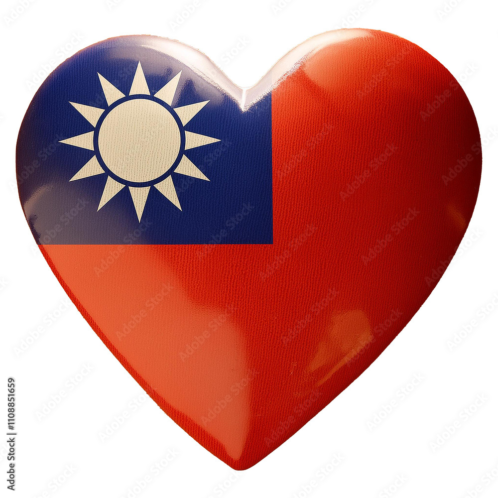 Taiwan flag in heart shape.