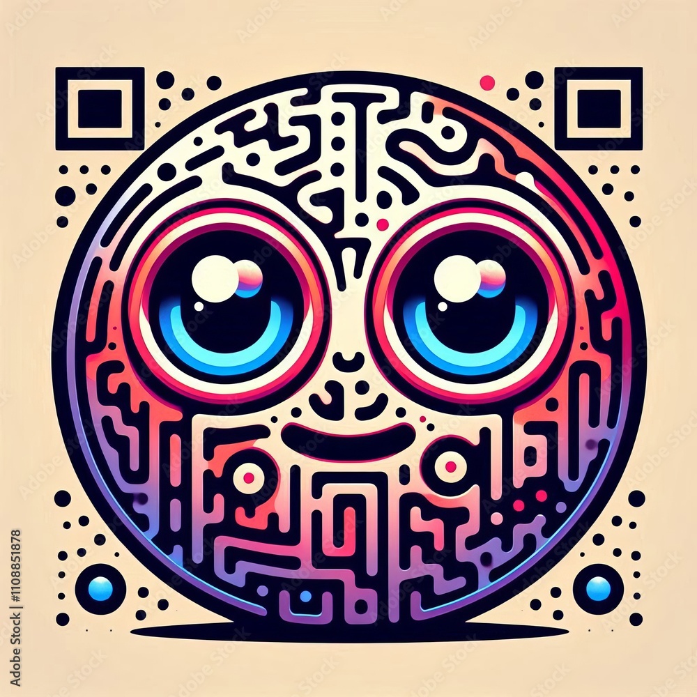 Obraz premium 125 Animated QR Code Changing patterns or colors to draw attenti