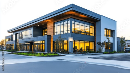 Modern Office Space with Large Windows and Relaxed Atmosphere