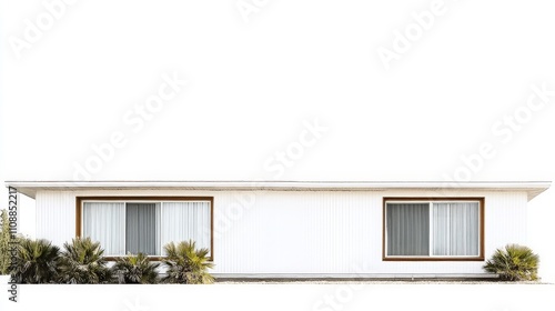 Modern Ranch Style Home with White Background