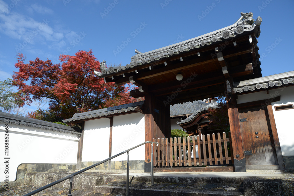 Naklejka premium 妙心寺 大龍院の山門 京都市右京区花園