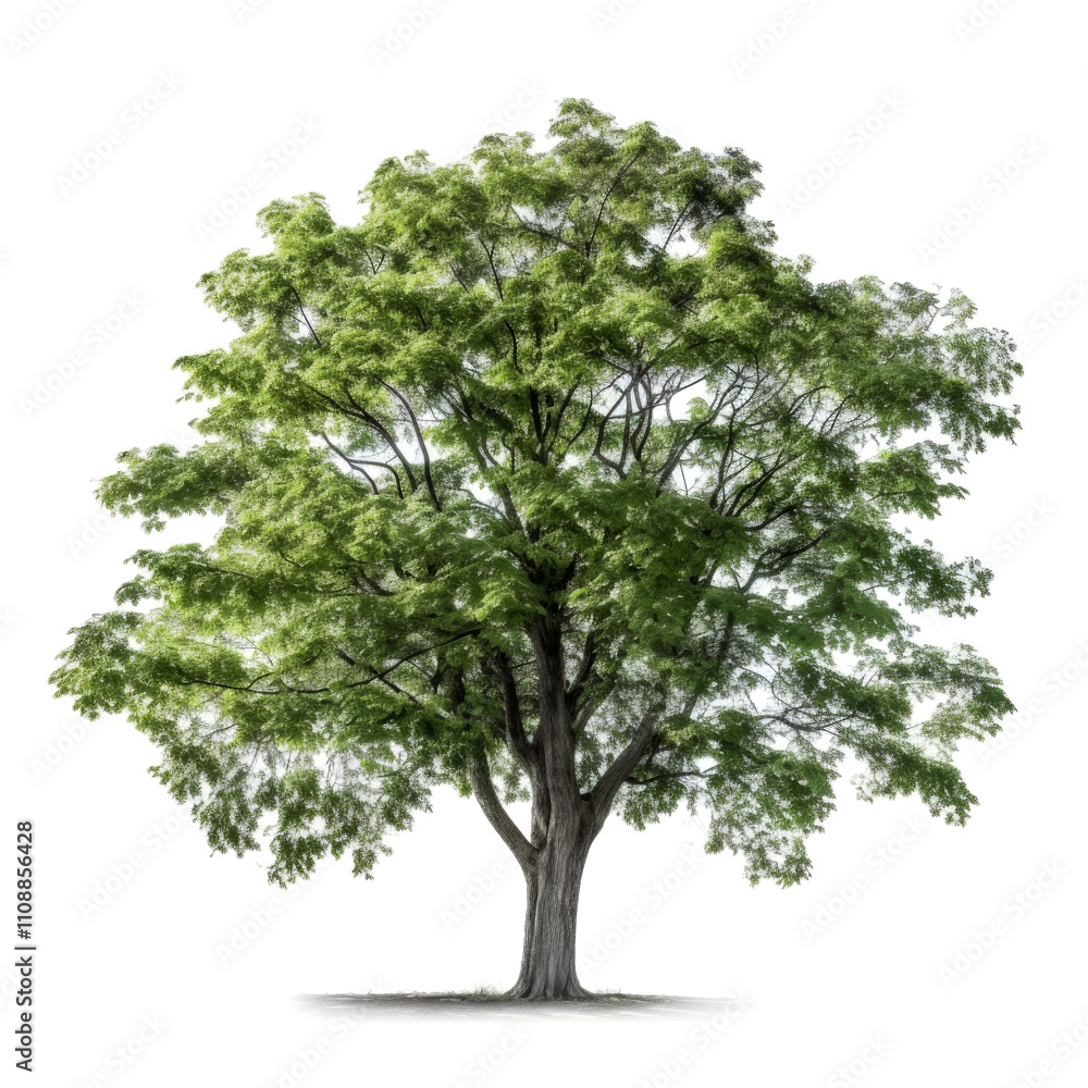 Fototapeta premium Lush green tree isolated on white.