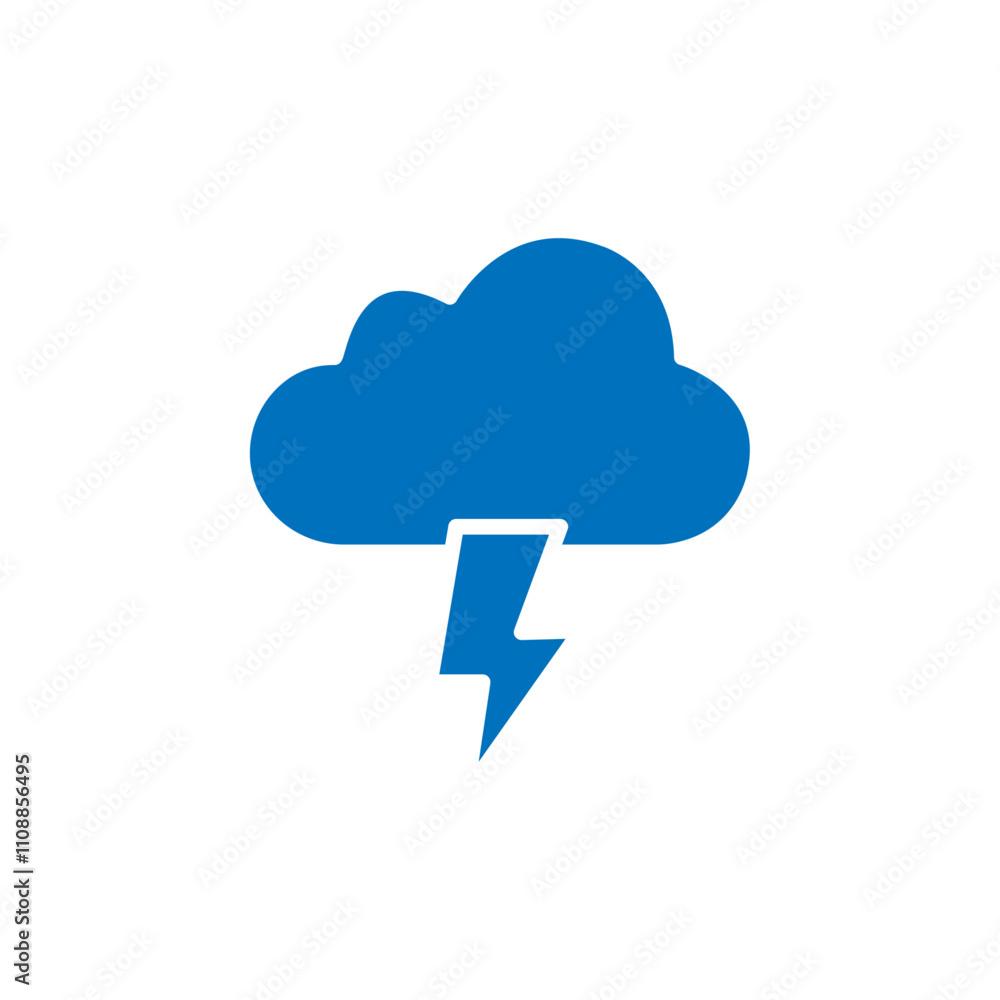 Cloud lightning icon Thin line illustration set Cloud lightning icon Thin line illustration set