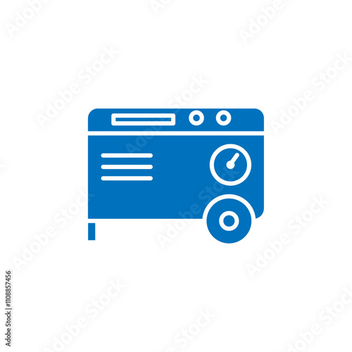 Electric generator icon Thin line illustration set