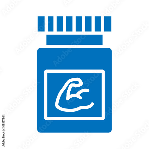 Fitness supplement icon Thin line illustration set