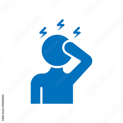 Headache icon Thin line illustration set