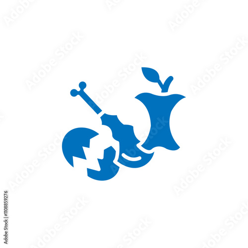 Organic waste icon Thin line illustration set