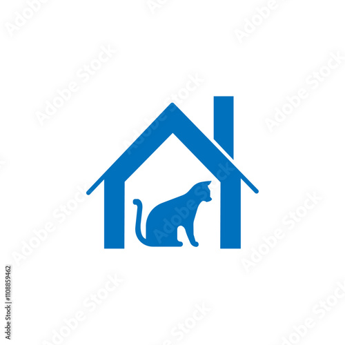 Pet shelter icon Thin line illustration set