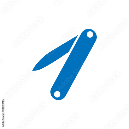Pocket knife icon Thin line illustration set