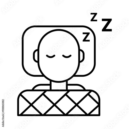 Improve Sleep Icon – Sleeping Face Representing Better Sleep Quality and Relaxation