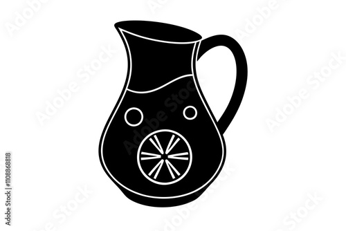 Sangria Pitcher | isolated silhouette vector illustration on white background