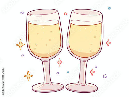 Wallpaper Mural Two Sparkling Champagne Glasses Torontodigital.ca