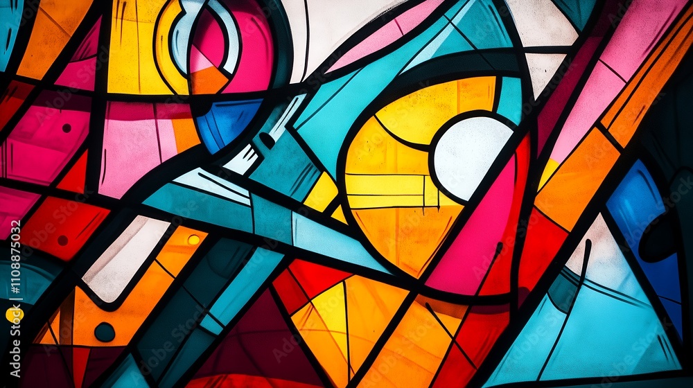 Fototapeta premium light, design, illustration, wallpaper, pattern, color, colorful, texture, triangle, art, vector, geometric, motion, red, orange, decoration, bright, backdrop, shape, rainbow, blue, night, explosion,