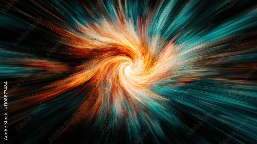 Obraz premium Abstract Swirling Light Burst Cosmic Energy Galaxy Nebula Space Background