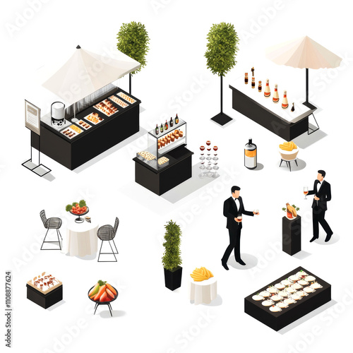 Outdoor catering event setup.