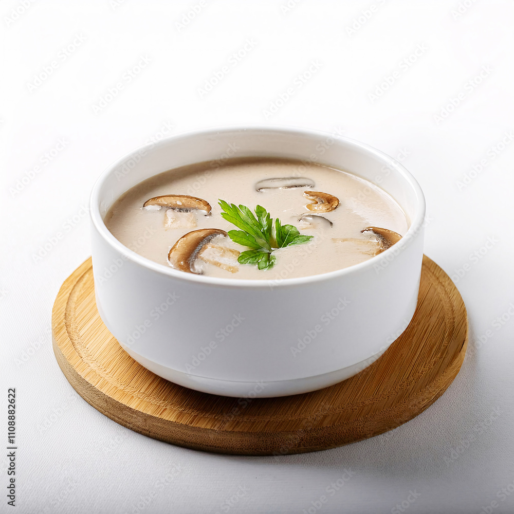 Mushroom soup on white background Mushroom soup on white background